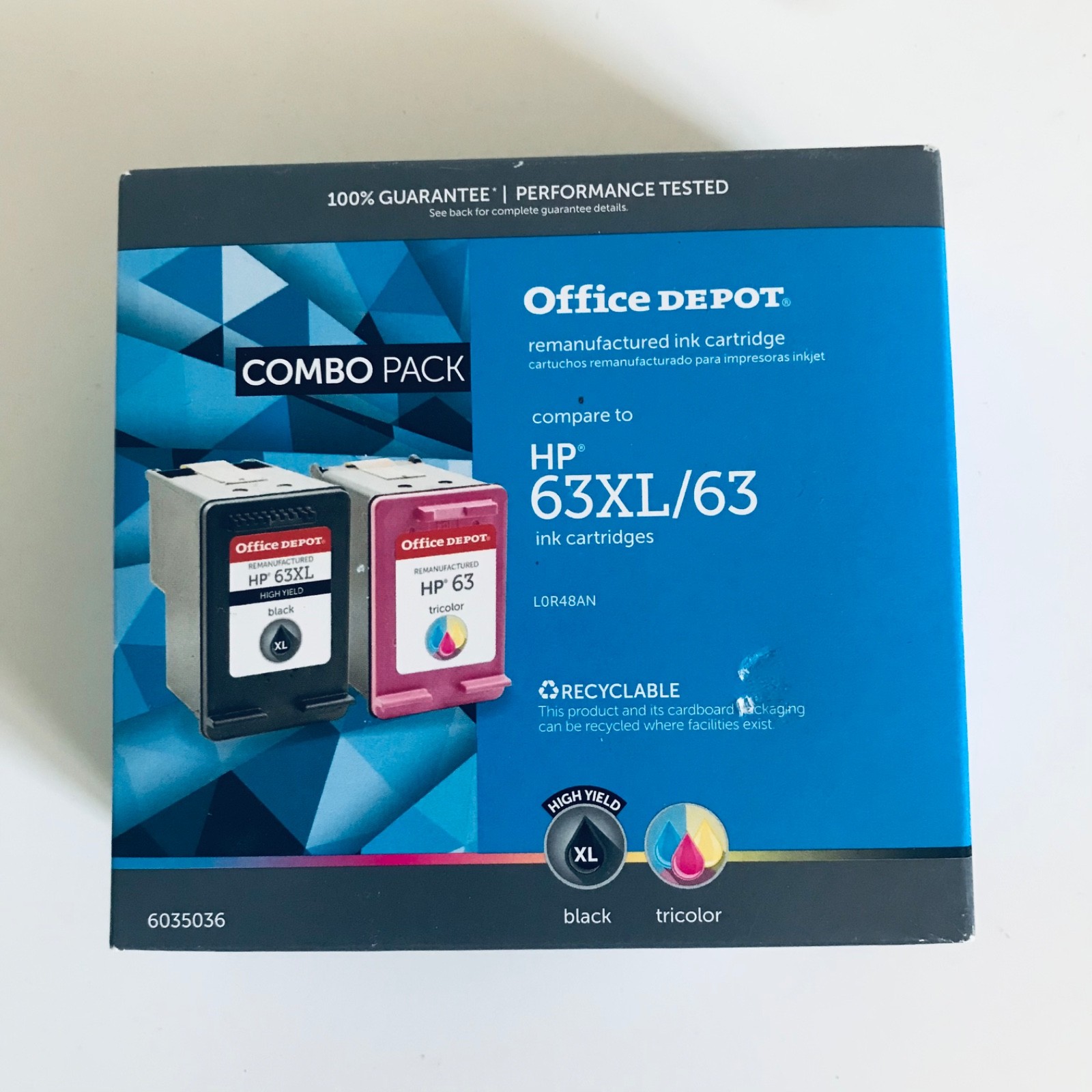 Office Depot HP 63XL 63 Combo Pack Black Tricolor Ink Set