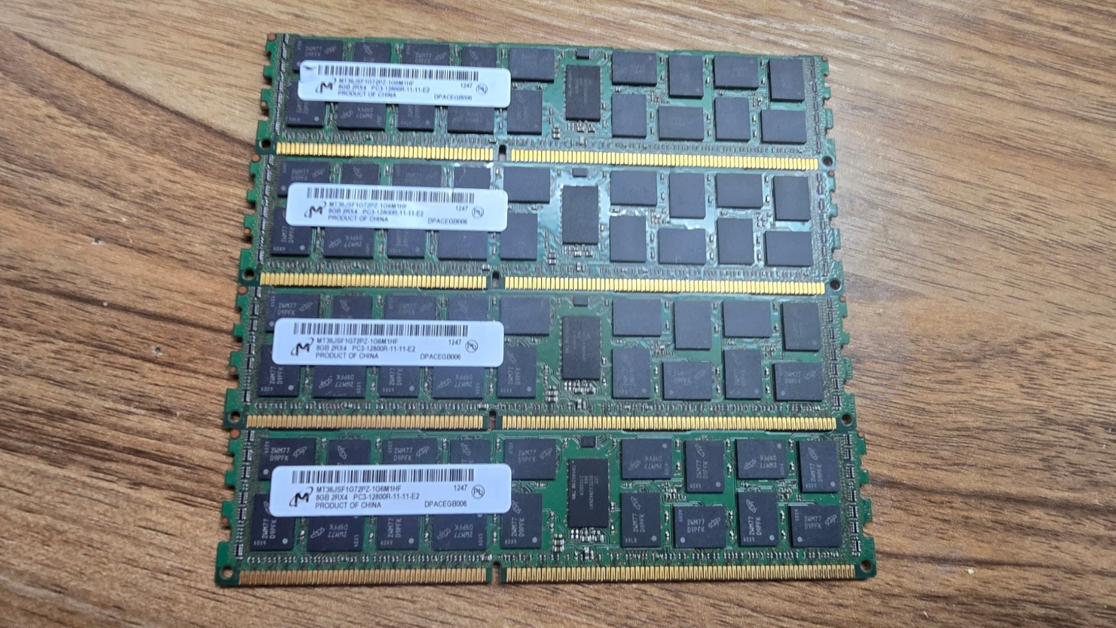 4 LOT Micron 8GB PC3-12800UR MEMORY RAM Server AMEM