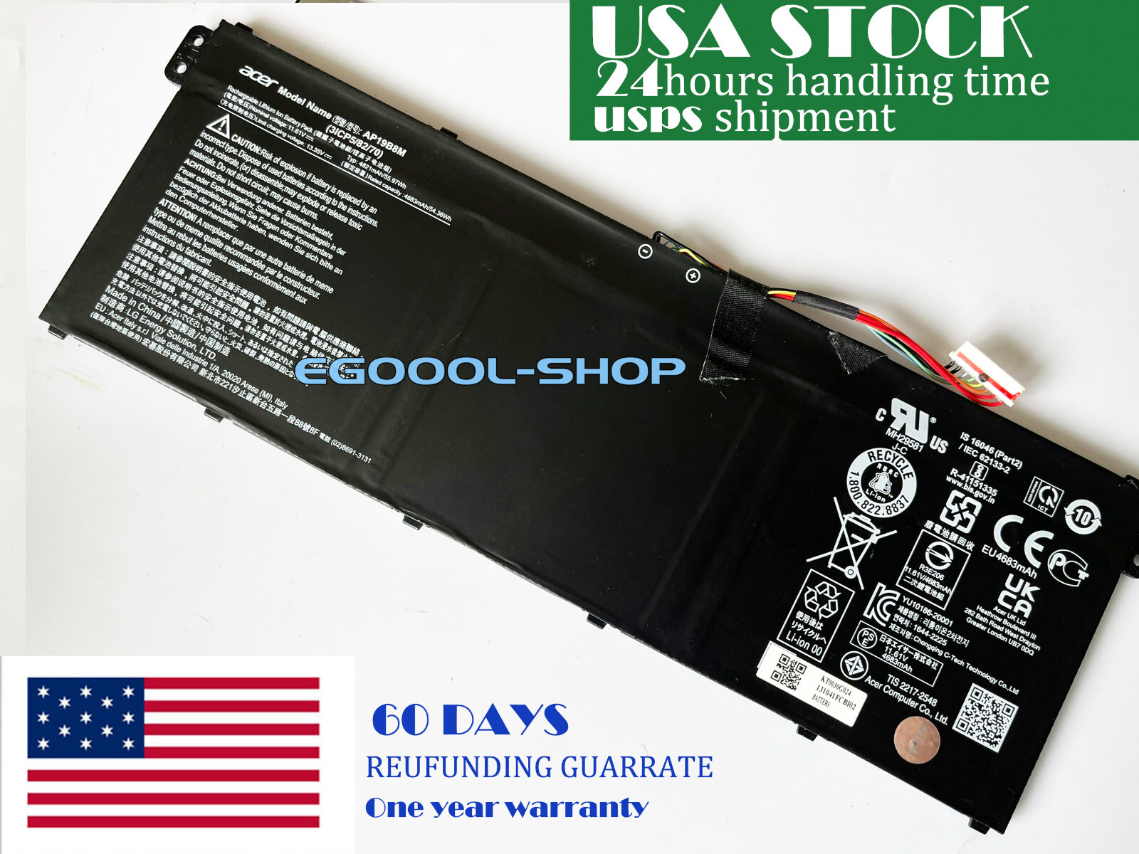 New Genuine AP19B8M battery For ACER Swift 3 SF314 P4 TMP414 TravelMate P6 serie