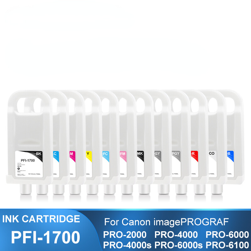 PFI1700 Refillable Ink Cartridge With Chip For Canon PRO-2100 PRO-4000 PRO-6100