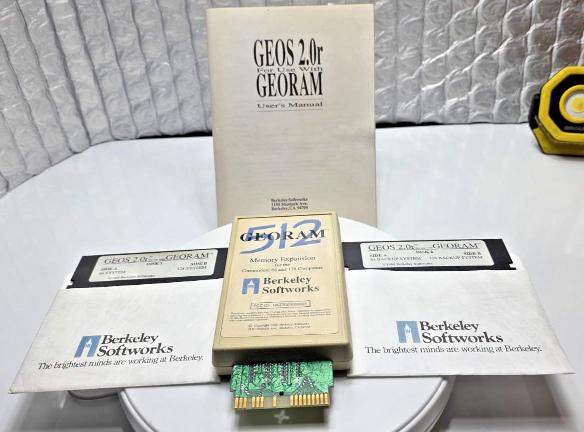 Commodore 64/128 GEORAM 512KB Expansion Unit COMPLETE Retail Set **[VINTAGE]**