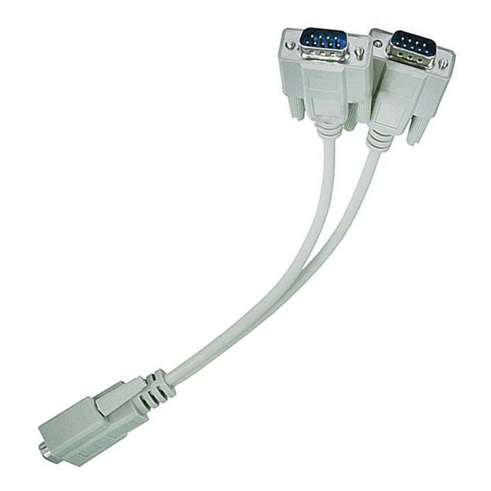 RS232 Mouse Monitor Splitter Y Cable DB9 Female F to 2x DB9 DB 9 Male M Adapter