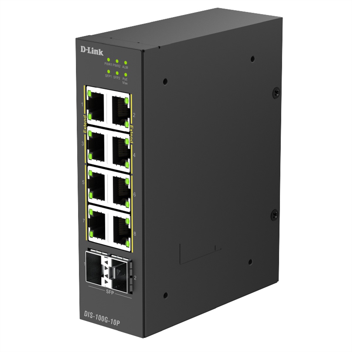 D-Link DIS-100G-10P PoE+ Switch Industrial Network Switch 1Gbps 10-Port Power