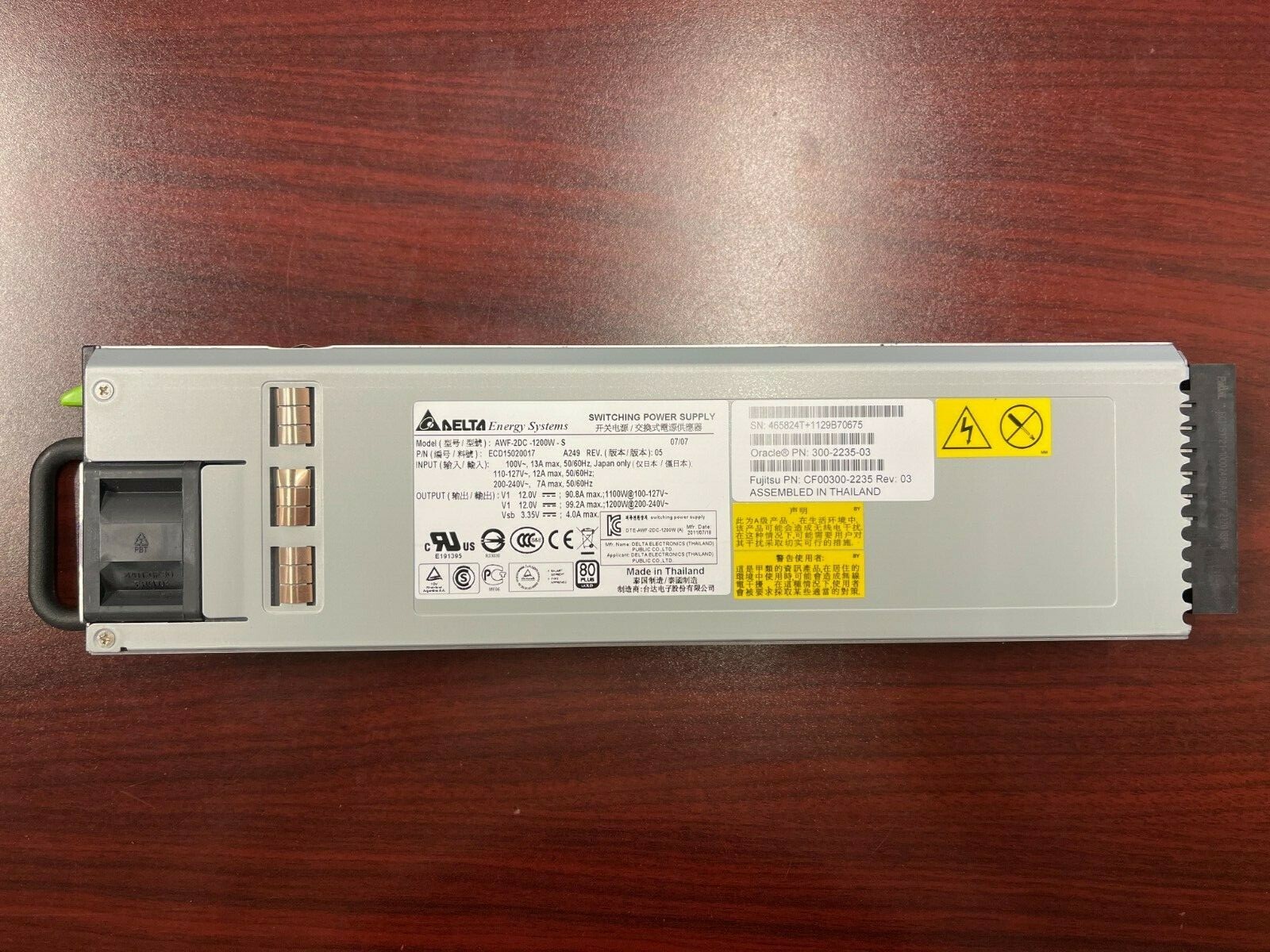 Server Power Supply PSU Delta AWF-2DC-1200W-S ECD15020017 1200W Server Sun Sparc