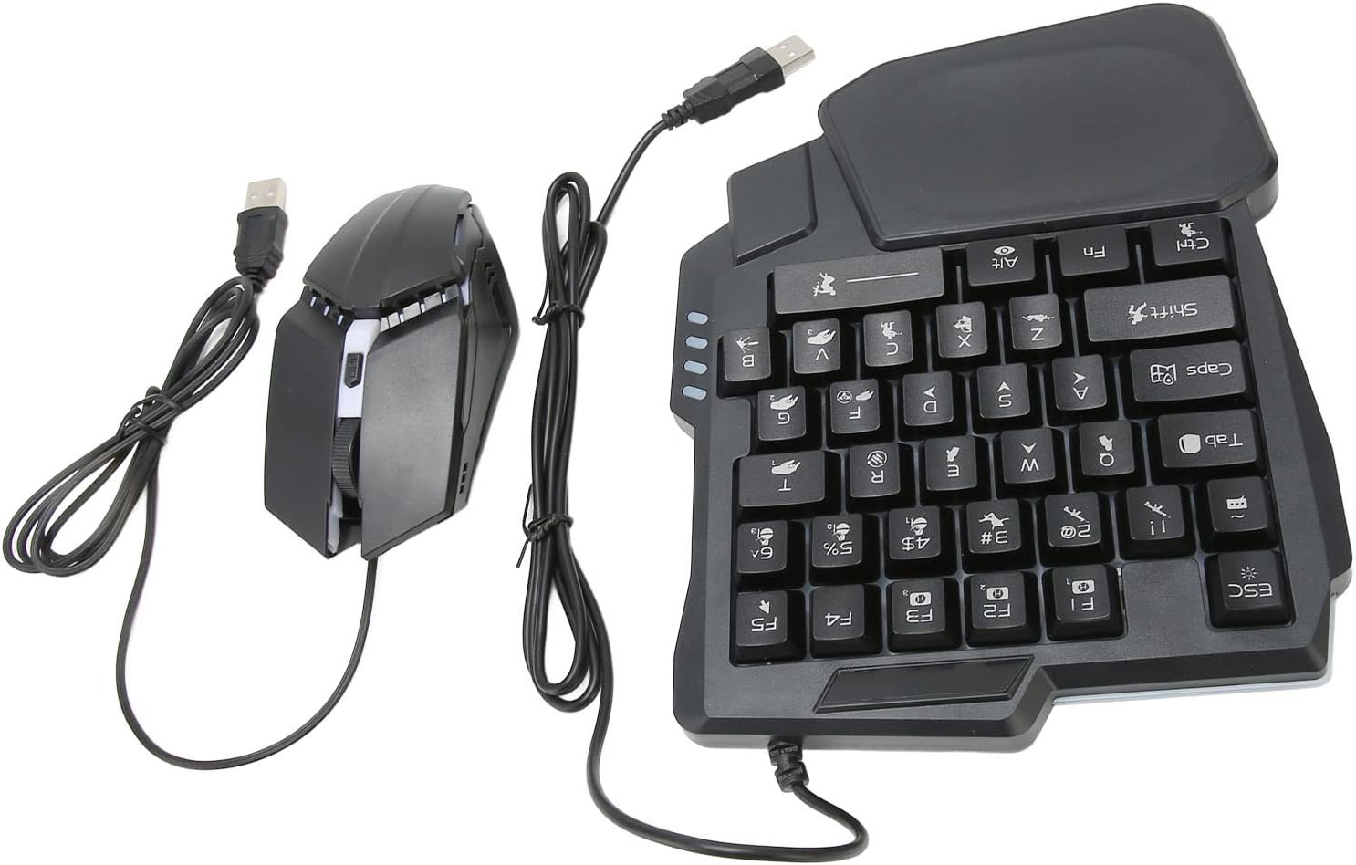 Half Hand Gaming Keyboard and Mouse Combo,Pubg Wired Mechanical RGB LED Backlit