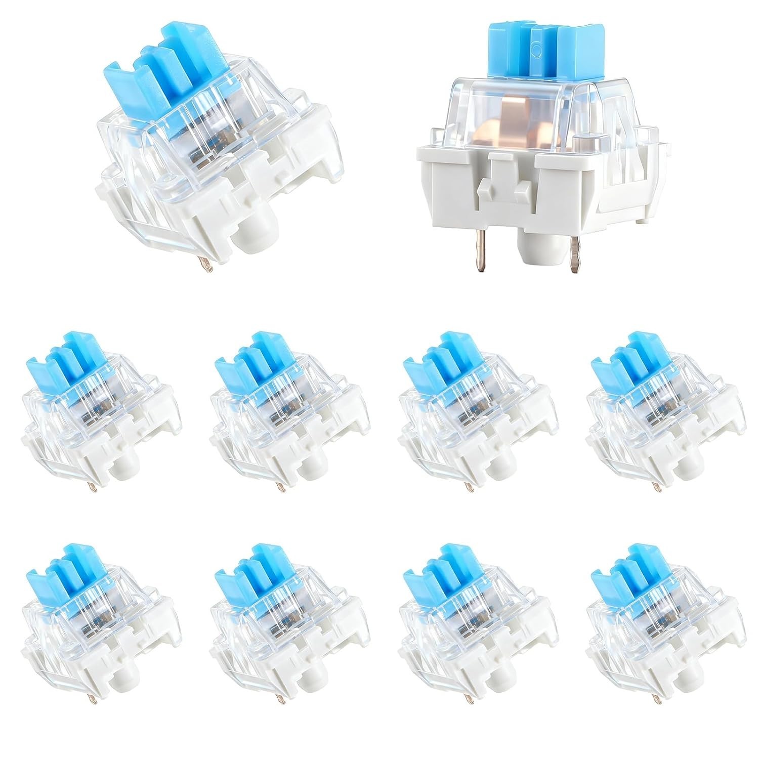 Mechanical Keyboard Switches, 10 Pcs 3 PIN Blue Keyboard Clickers for 3D 
