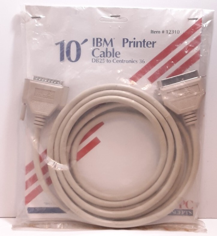 10' IBM Printer Cable DB25 To Centroncs 36  New