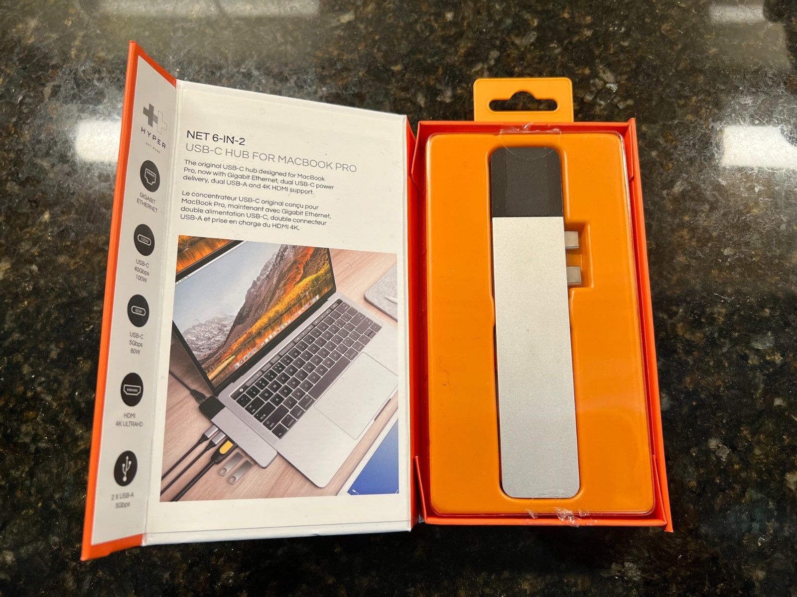 Hyper Drive 6-in-2 USB-C MULTIPORT ADAPTER FOR MACBOOK PRO w/ ORIGINAL PACKAGING