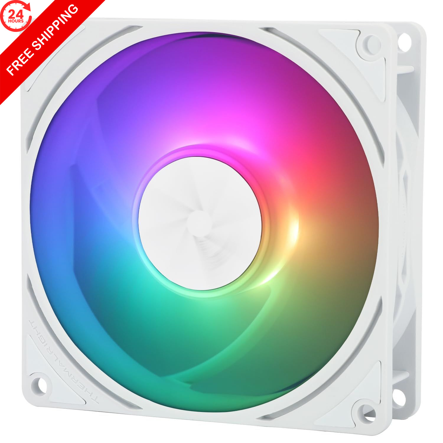 Thermalright TL-P9W-S CPU Fan ARGB,PC Case Quiet 4PIN PWM TL-P9W-S, WHITE