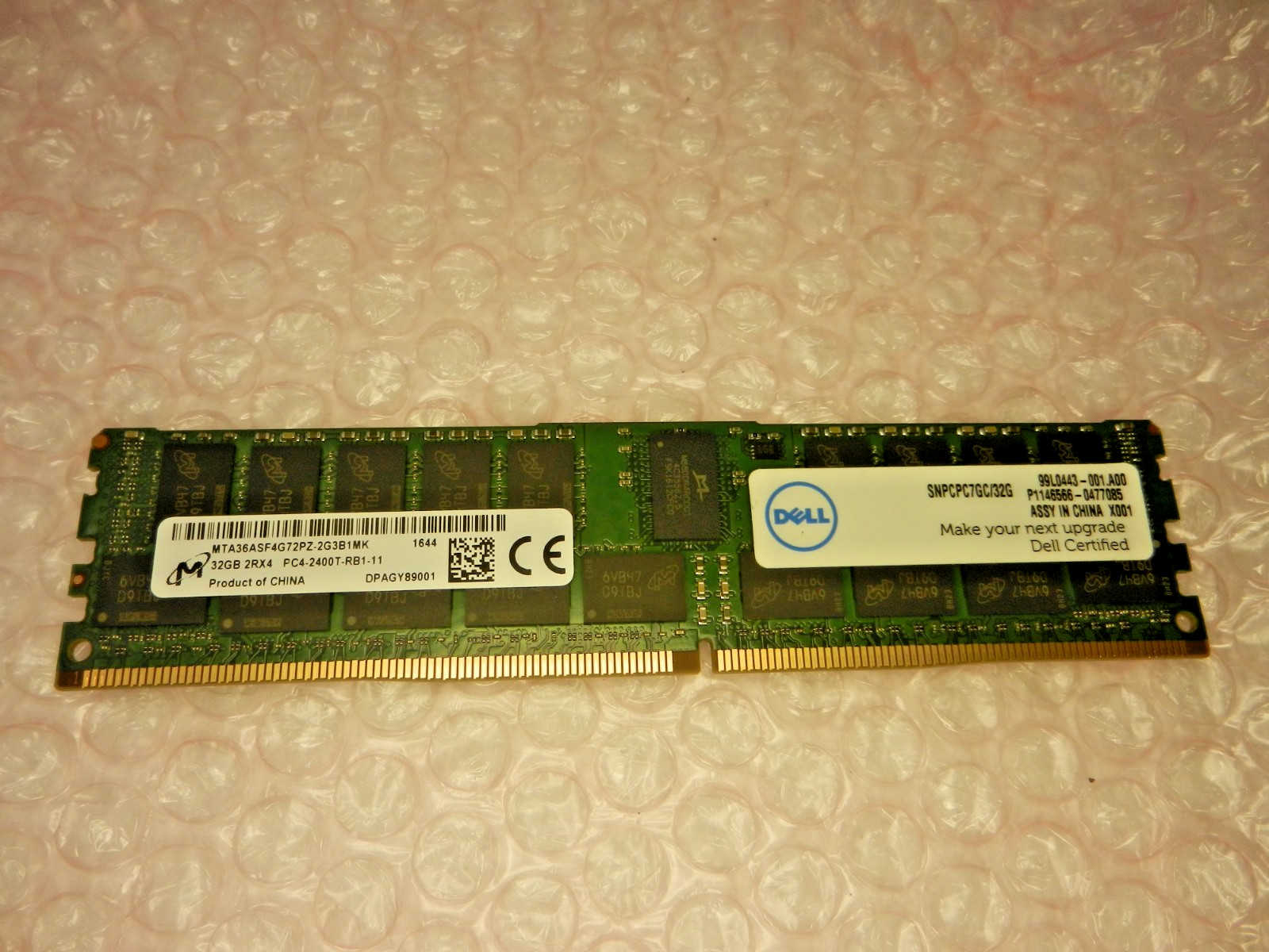 MICRON DDR4 MTA36ASF4G72PZ-2G3B1MK 32GB 2Rx4 PC4-2400T Server Ram ECC MEMORY 