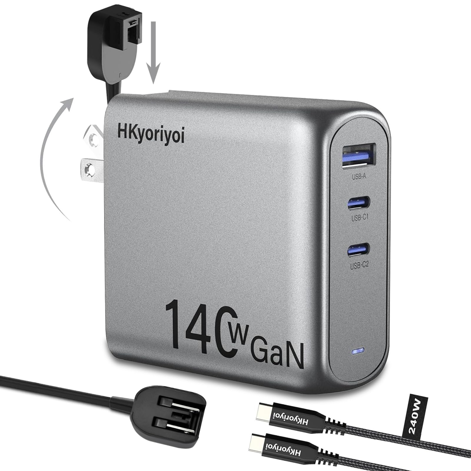 140W GaN+ USB C Charger 100W Laptop Fast Charger PD3.1 PPS 3-Port USB C Wall ...