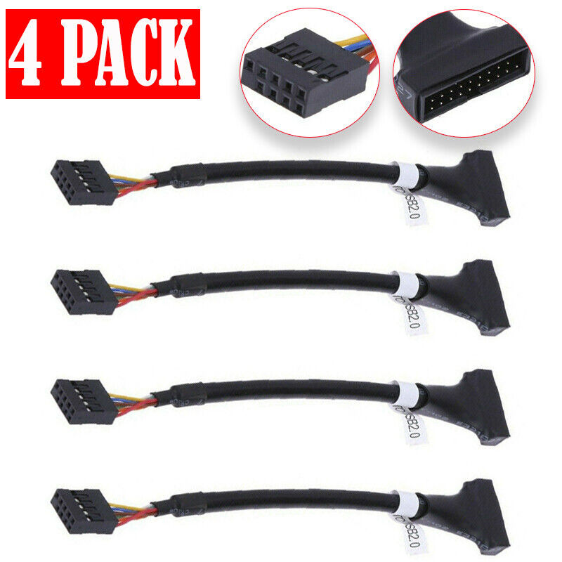 4pc USB 3.0 20 Pin Male to Female USB 2.0 9 Pin Motherboard Adapter Switch Cable