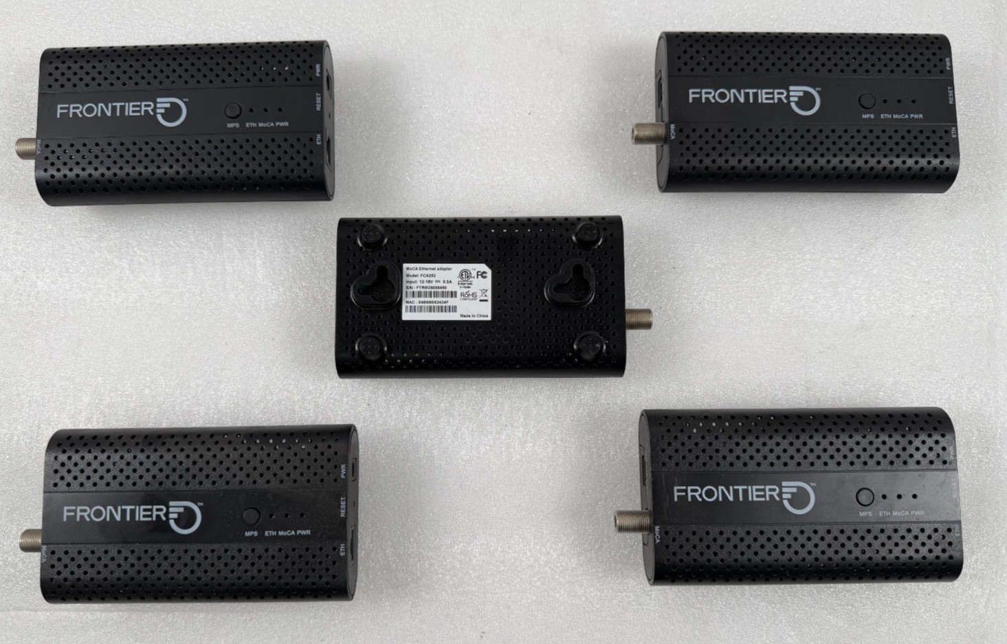 LOT 5 Frontier FCA252 2.5GigE MoCA 2.5 Network Adapter – No Power Supply