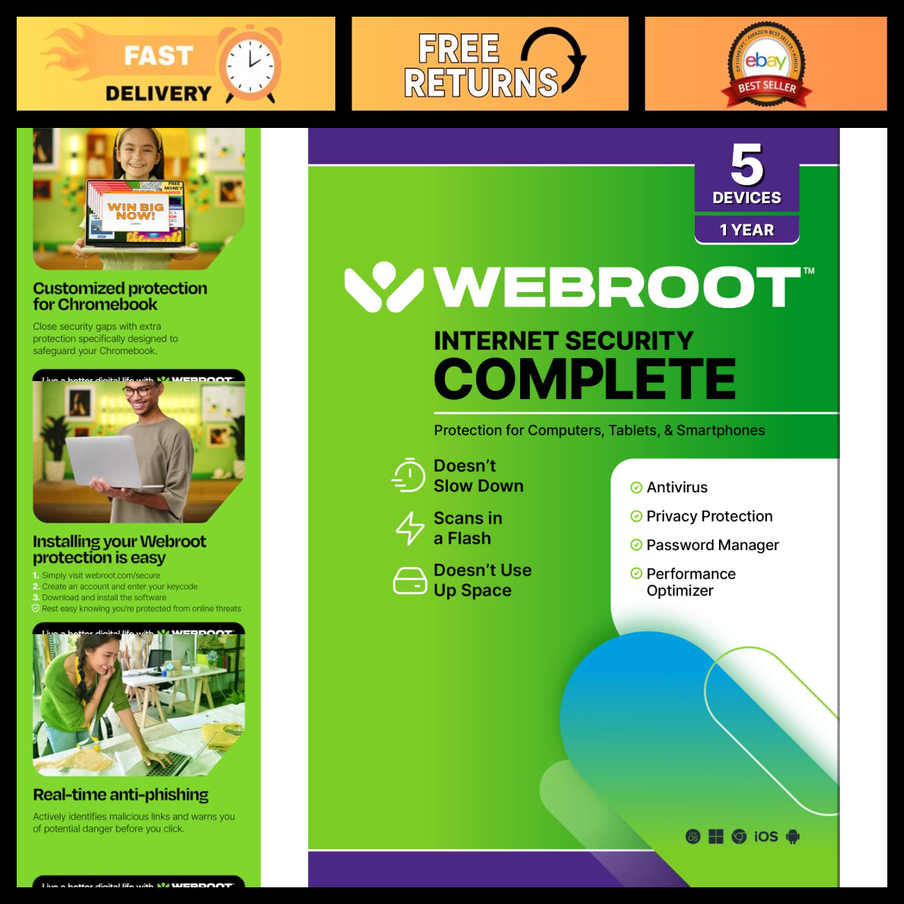Internet Security Complete Antivirus Software 2026 | 5 Devices | 1 Year Keycard