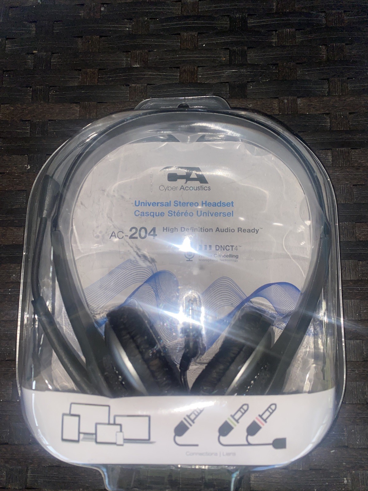 4 pcs Cyber Acoustics Universal Stereo Headset Headphone With Mic New In Box