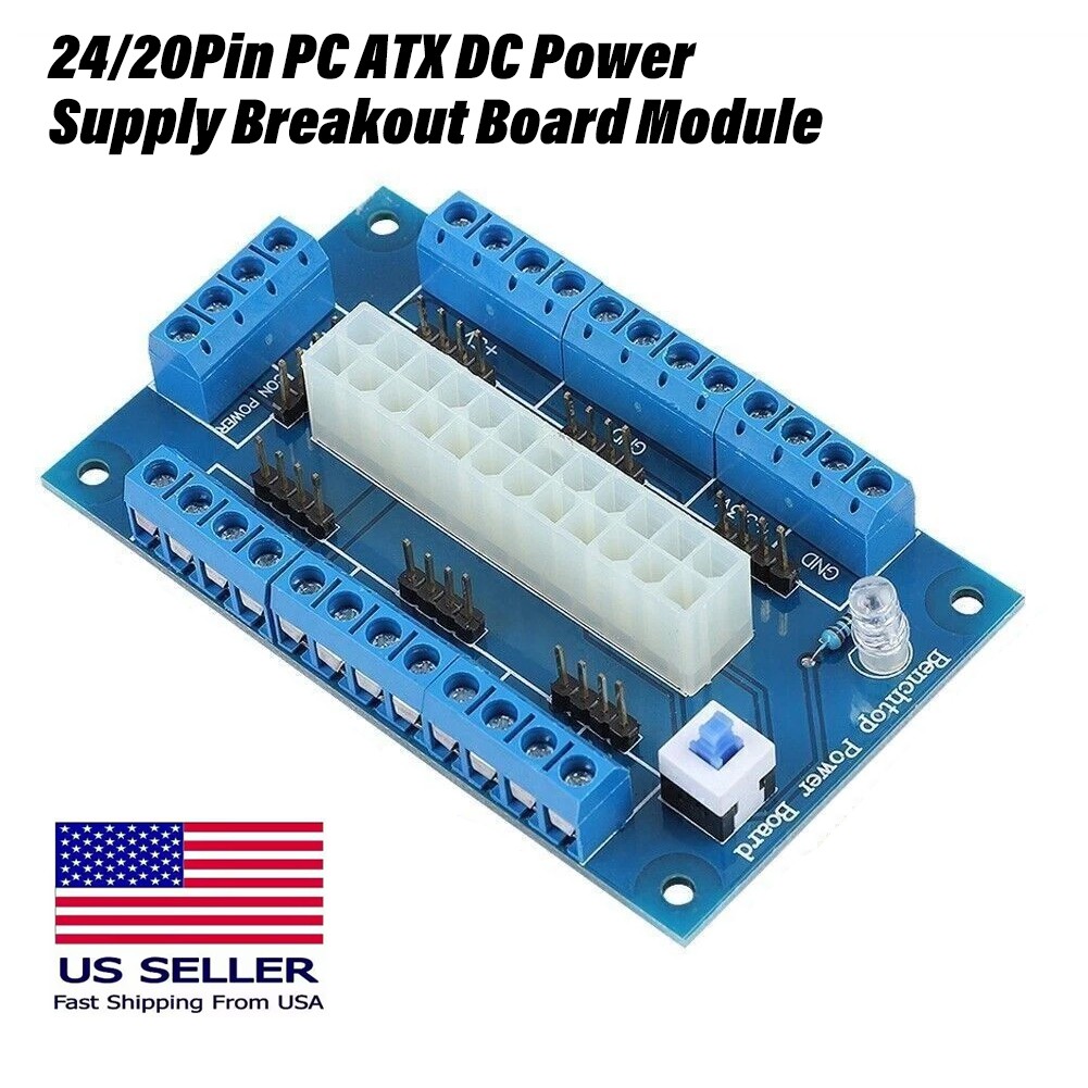 New 24/20Pin PC ATX DC Power Supply Breakout Board Module Adapter DIY Accessory