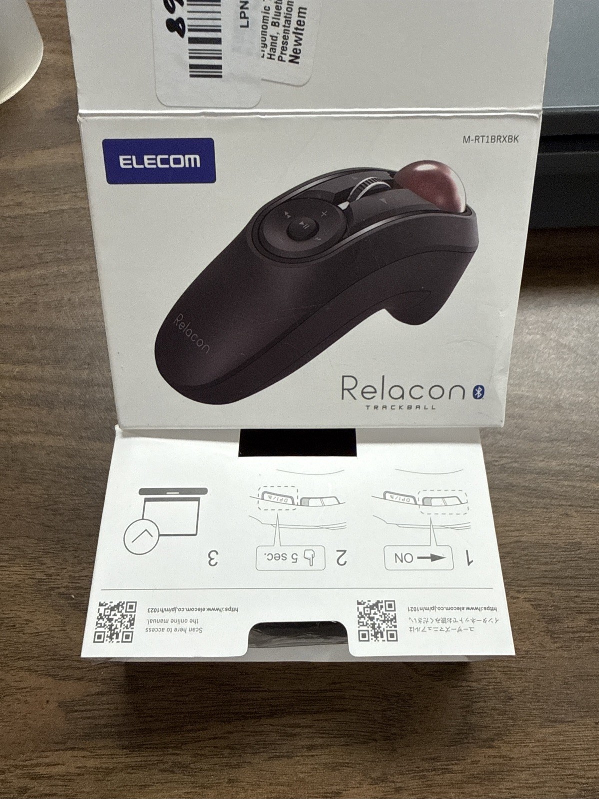 ELECOM Relacon Bluetooth Trackball Mouse Handheld Media Control M-RT1BRXBK JP