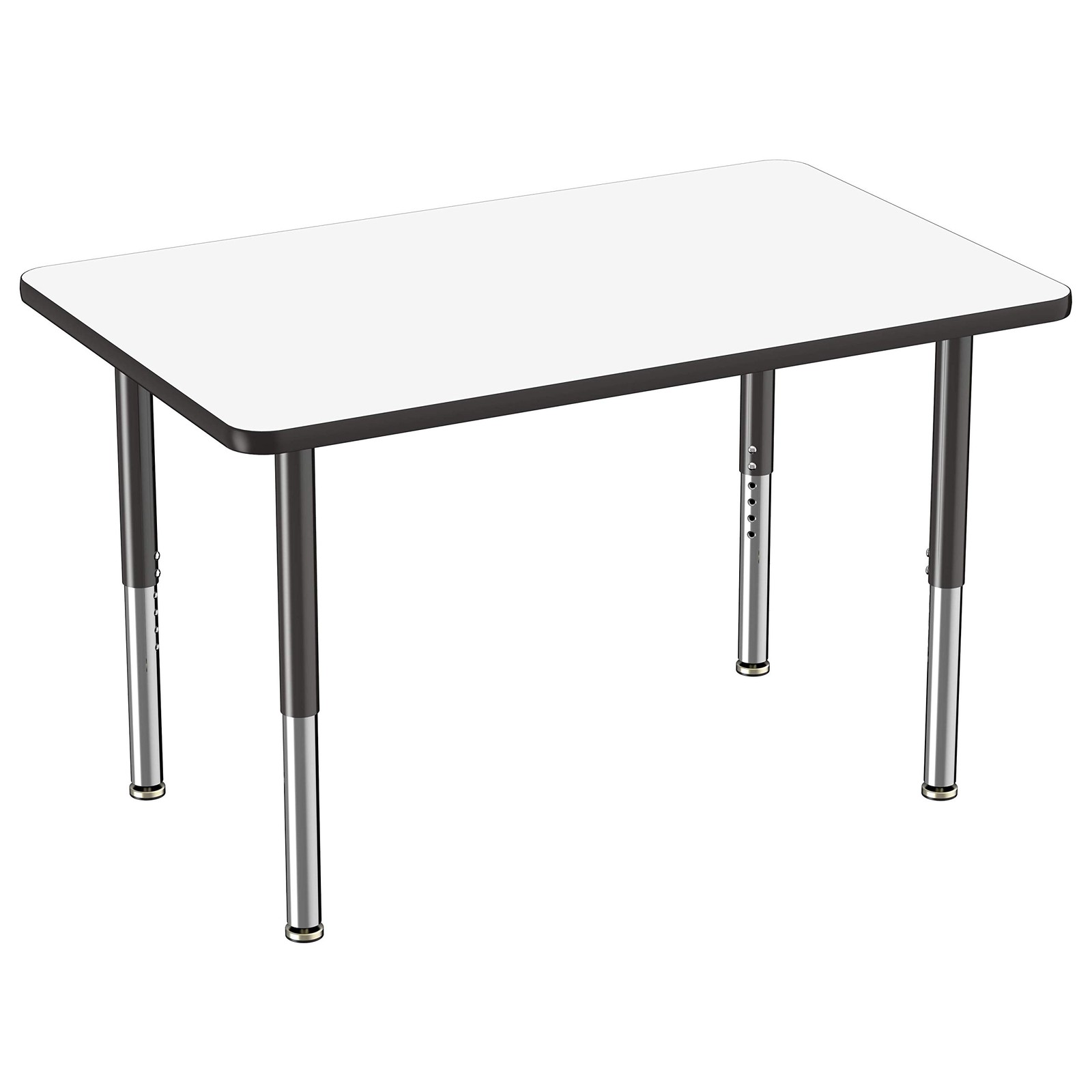 Dry Erase Table 30 x 48 Rectangle Mobile Legs Whiteboard Black FDP