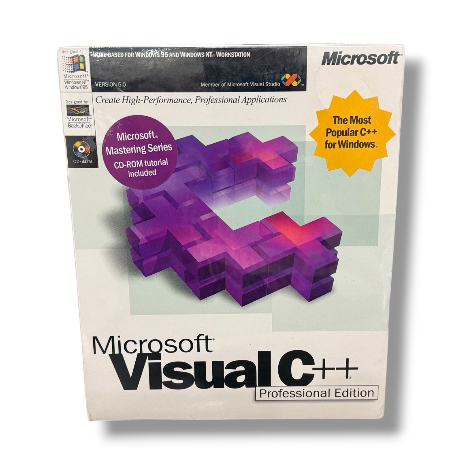 Microsoft Visual C++ Professional Edition 5.0 SEALED Windows 95 NT PC Software