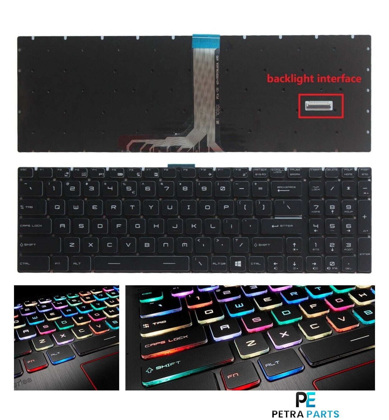 for MSI GS75 Stealth GE75 Raider & MSI GP75  RGB Colorful Keyboard US Layout
