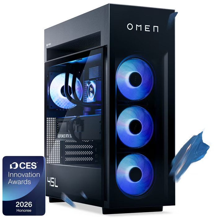 HP OMEN MAX 45L Gaming Desktop Barebones 9800X3D | 32GB DDR5 | 1200W | Win11Home