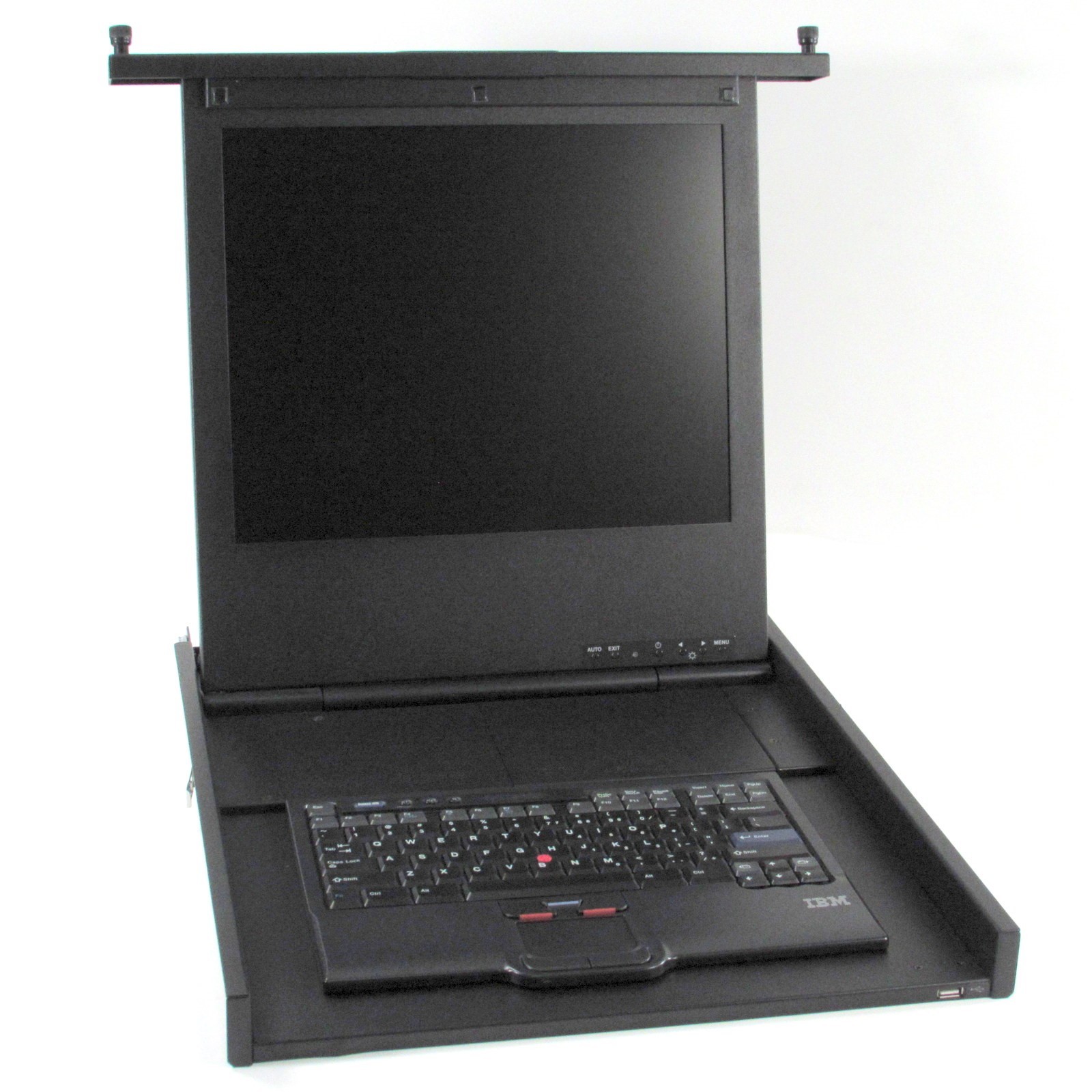 IBM 39M2965 1U Flat Panel Console Kit PS2 Keyboard and TrackPoint Mouse KVM USED