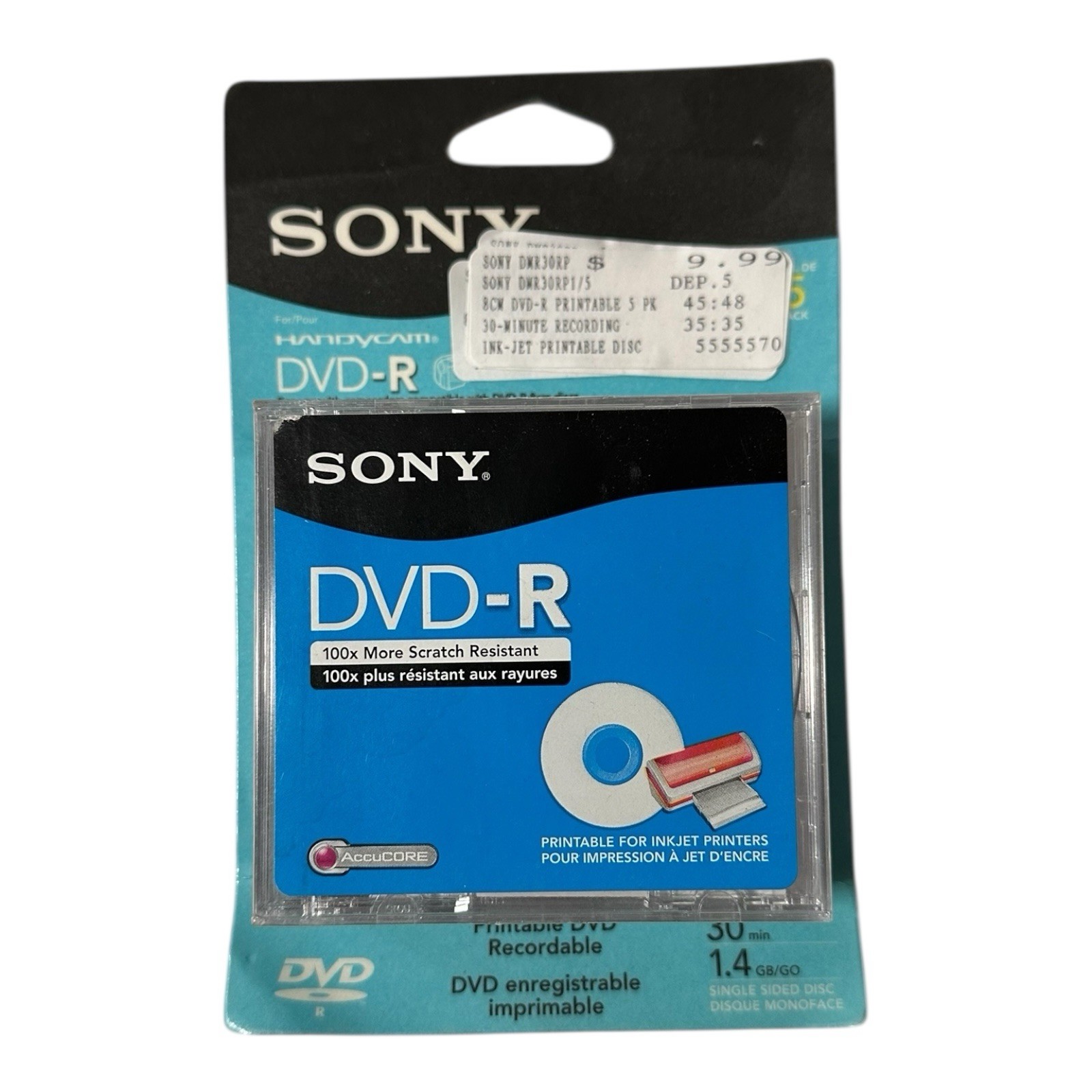 Sony Handycam DVD-R Printable Recordable 5-Pack New Sealed