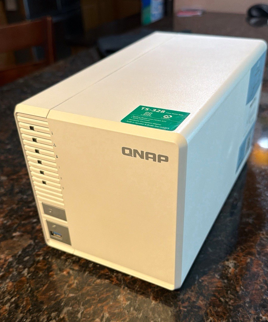 QNAP TS-328 Turbo NAS 3-Bay NAS No Drives, USB 3.0, Encryption, White