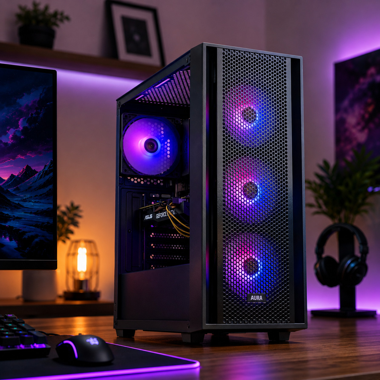 ARGB Gaming Desktop i7 PC Up to 64GB RAM 1TB SSD RTX 5060 Win11 Wifi