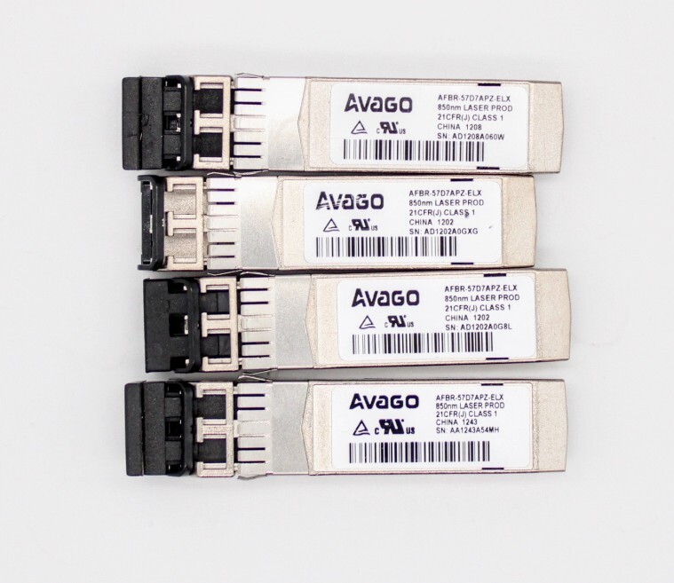 Avago AFBR-57D7APZ-ELX 8GBPS SFP 850NM Optical Transceiver x 4 (Lot of 4)