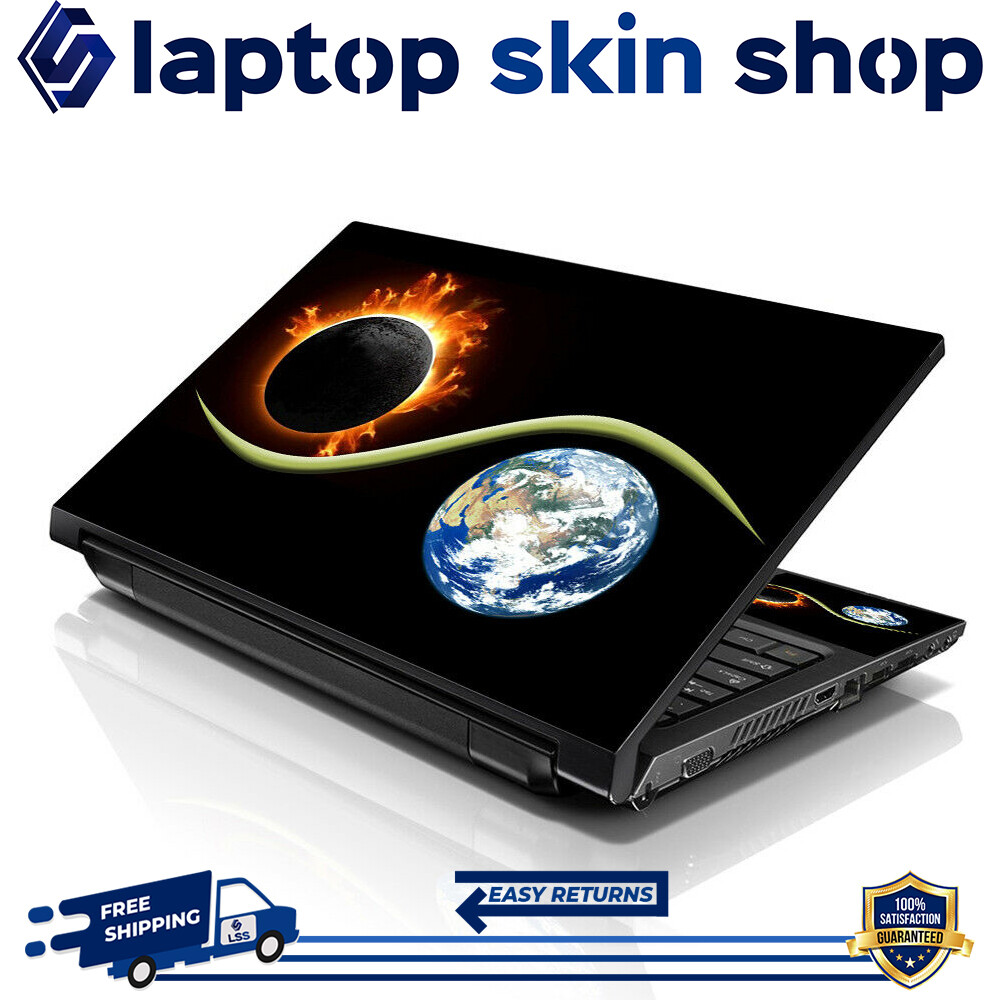 Laptop Skin Sticker Notebook Decal Earth Moon Fire for Apple Asus Dell 13"-16"