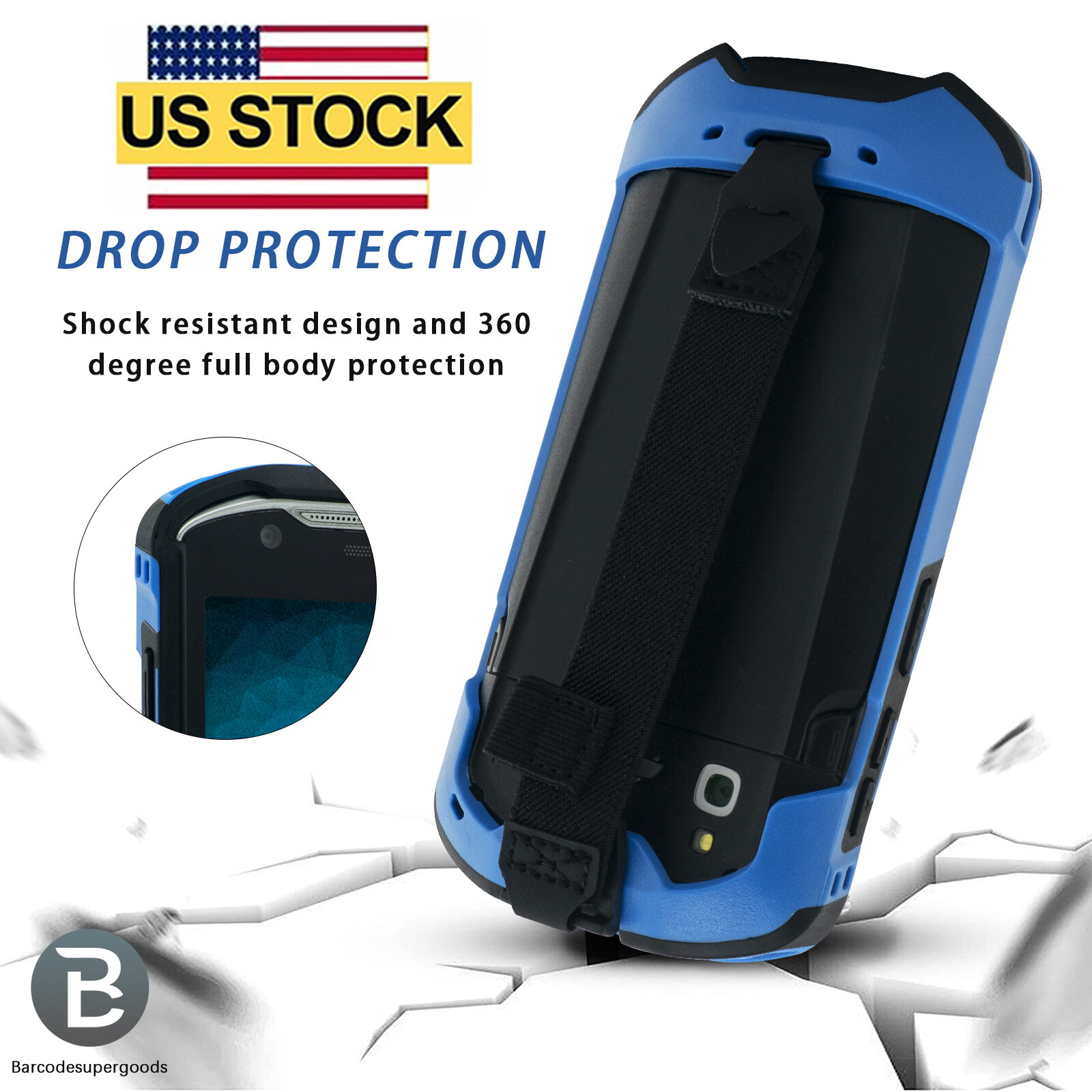 Blue Protect Cover Rugged Boot Handstrap For Zebra TC51 TC510K TC52 TC56 TC57 US