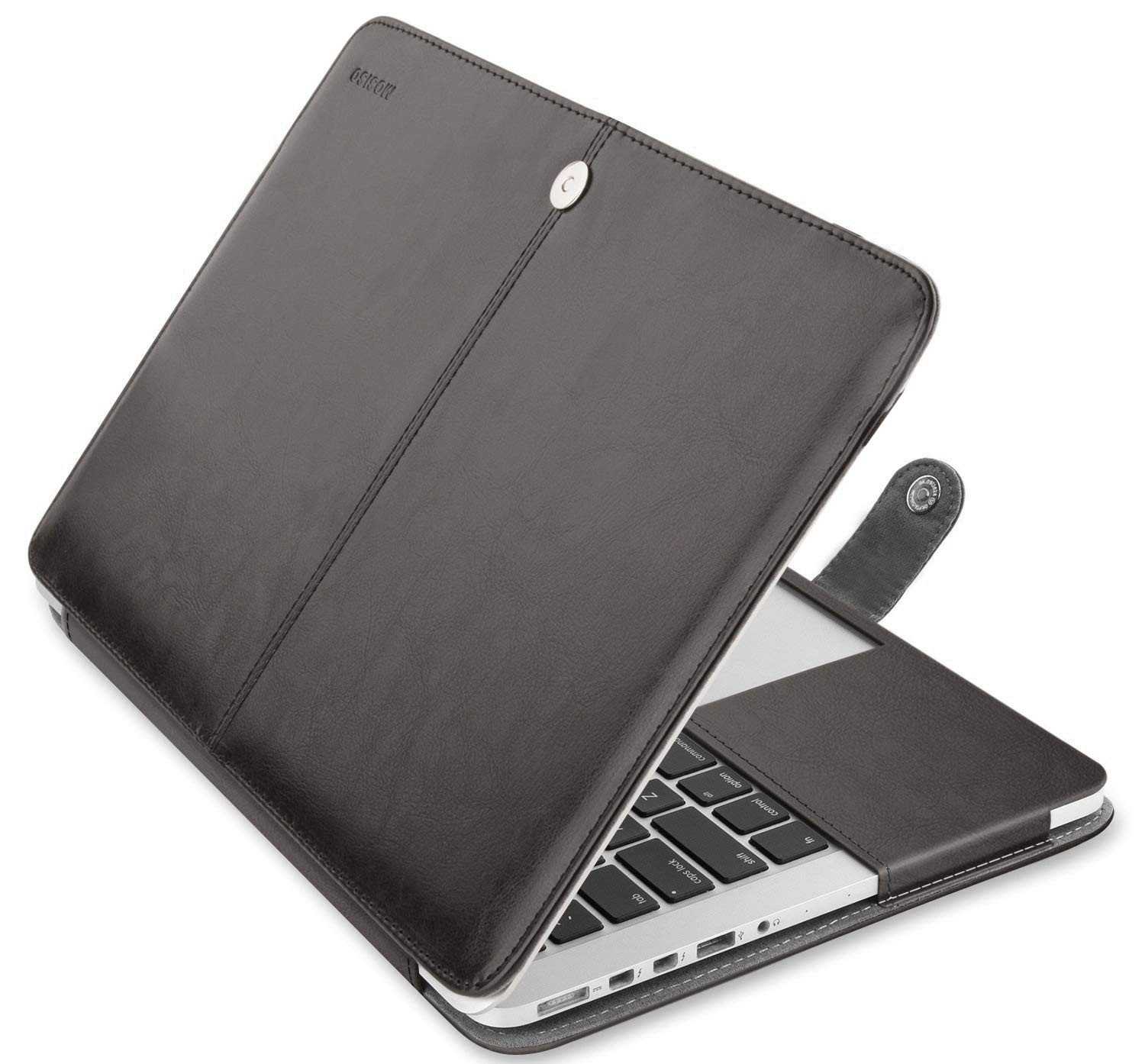 MOSISO PU Leather Portfolio Protective Stand Cover Sleeve, 15 Inches, Black