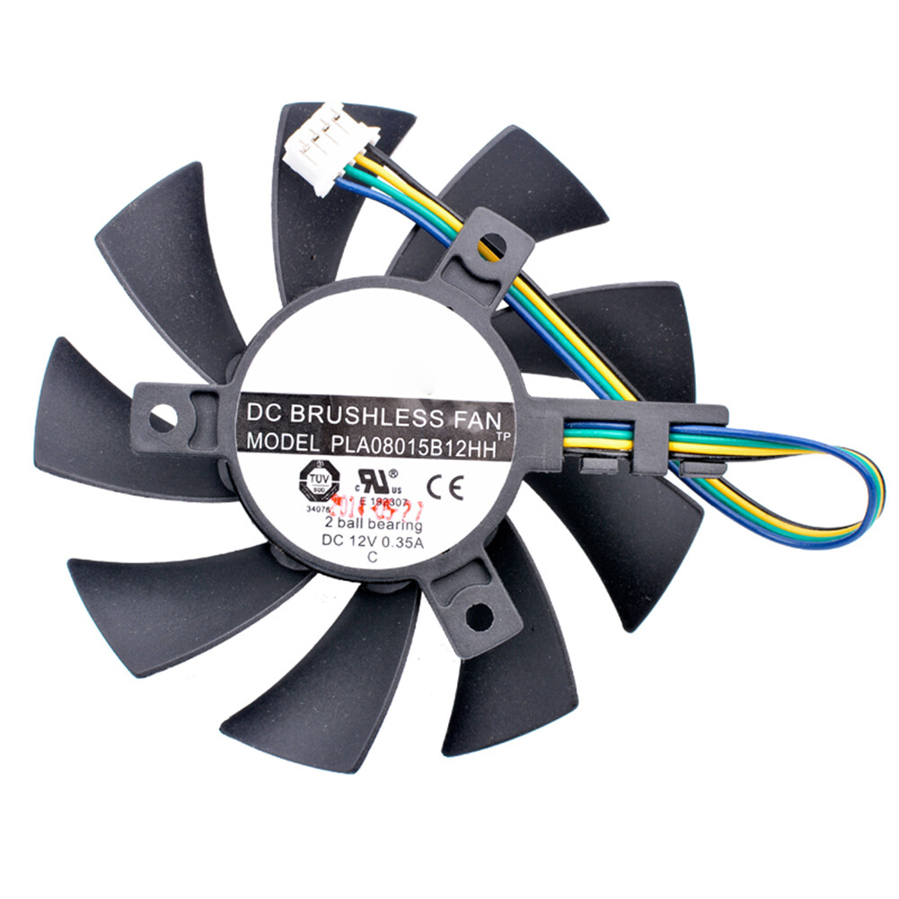 75mm For Double ball Graphics card cooling fan 4Pin 2Pin PLA08015B12HH 12V 0.35A