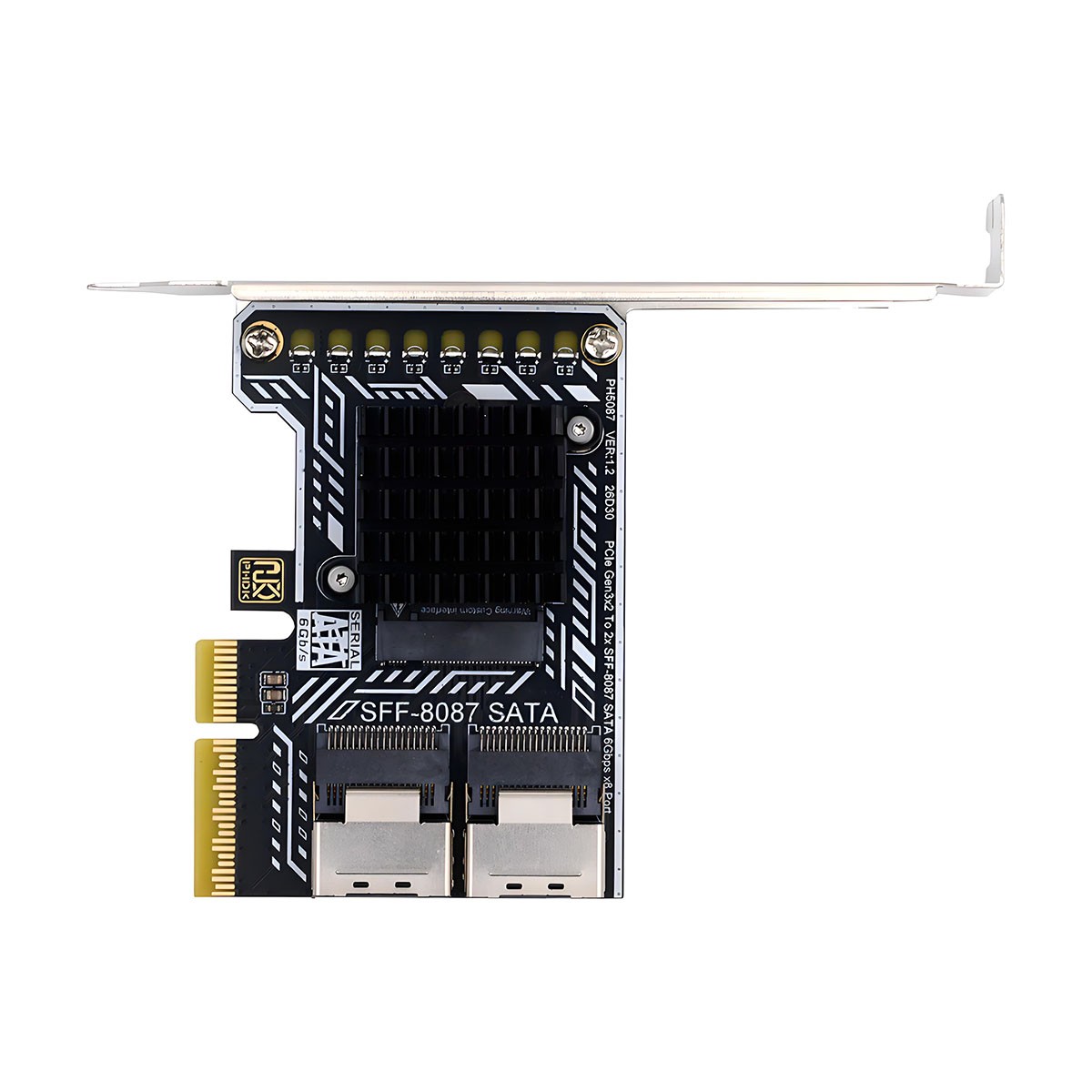 CY 4X PCI-E 4.0 to Dual SFF-8087 SATA 3.0 6Gbps Adapter 8-Ports Converter