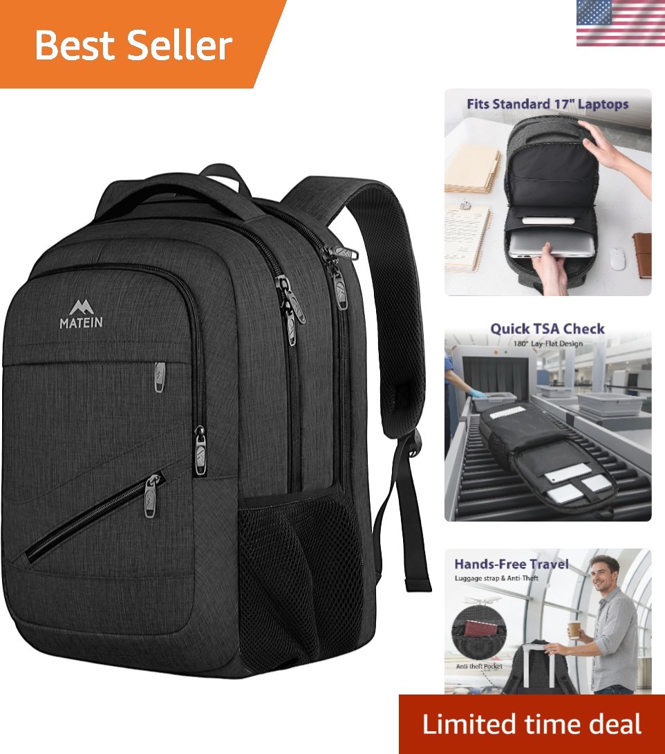 Stylish 17 Inch Laptop Backpack with Padded Straps - Ideal for Daily Commute