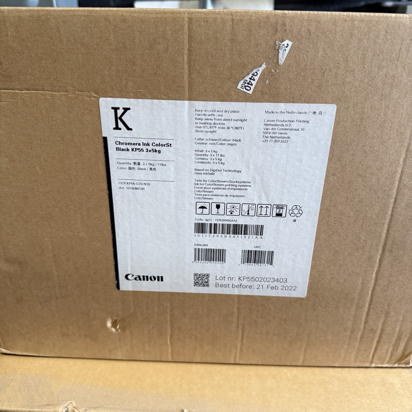 Canon 7295B045AA / OCE 1070080130 Chromera Ink ColorSt Black KP55 3 x 5 kg.