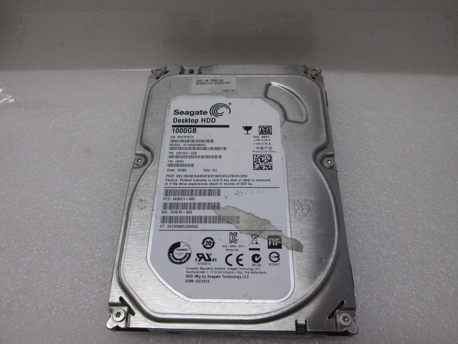 SEAGATE ST1000DM003-1ER162 1TB 3.5" SATA3 HDD TESTED B GRADE