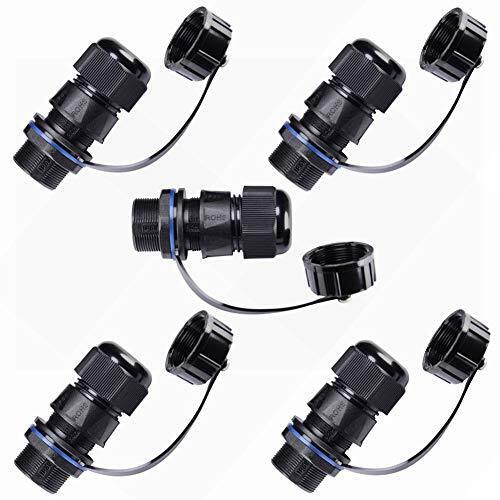 ANMBEST 5PCS Panel Mounting RJ45 Waterproof Connector Cat5/5e/6 Ethernet LAN Cab