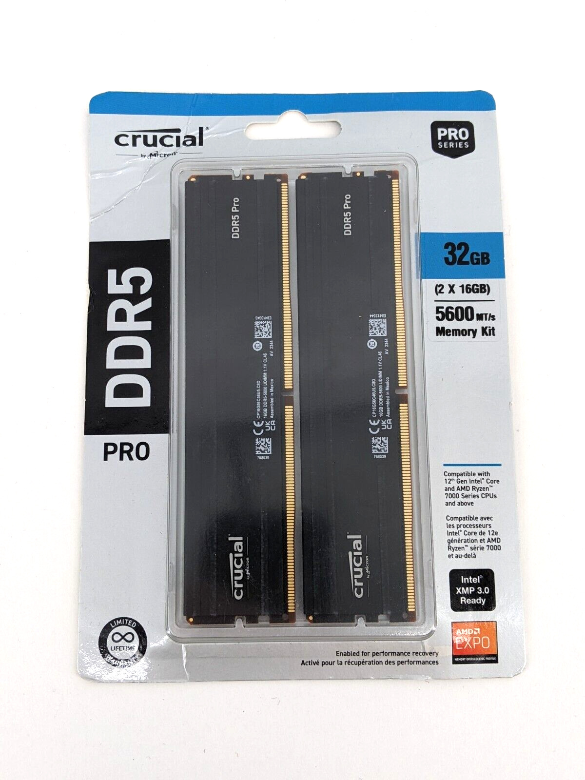 Crucial - Pro 32GB Kit (2x16GB) 2800 MHz DDR5-5600 UDIMM Desktop Memory - Black