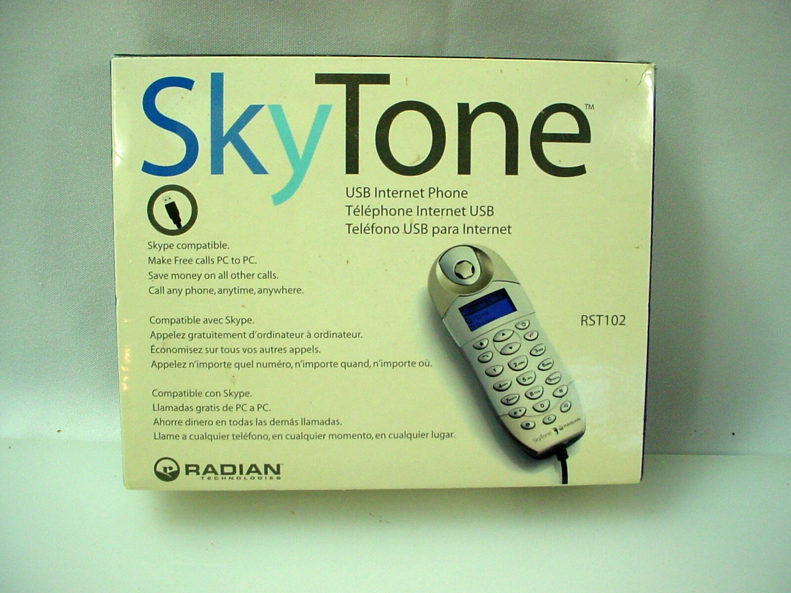 VINTAGE RADIAN TECHNOLOGIES SKYTONE RST-102 USB INTERNET PHONE VOIP