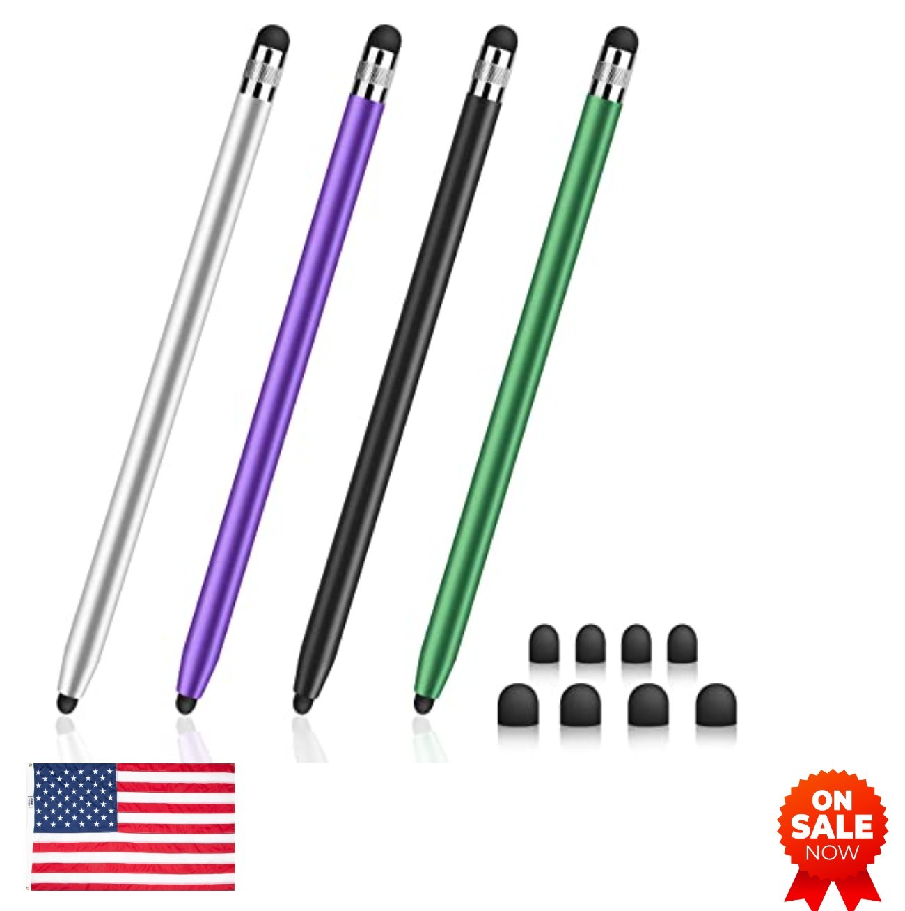 Stylus Pen 4 Pack 2 in 1 Dual Tip Capacitive Touchscreen Tablet Phone Drawing
