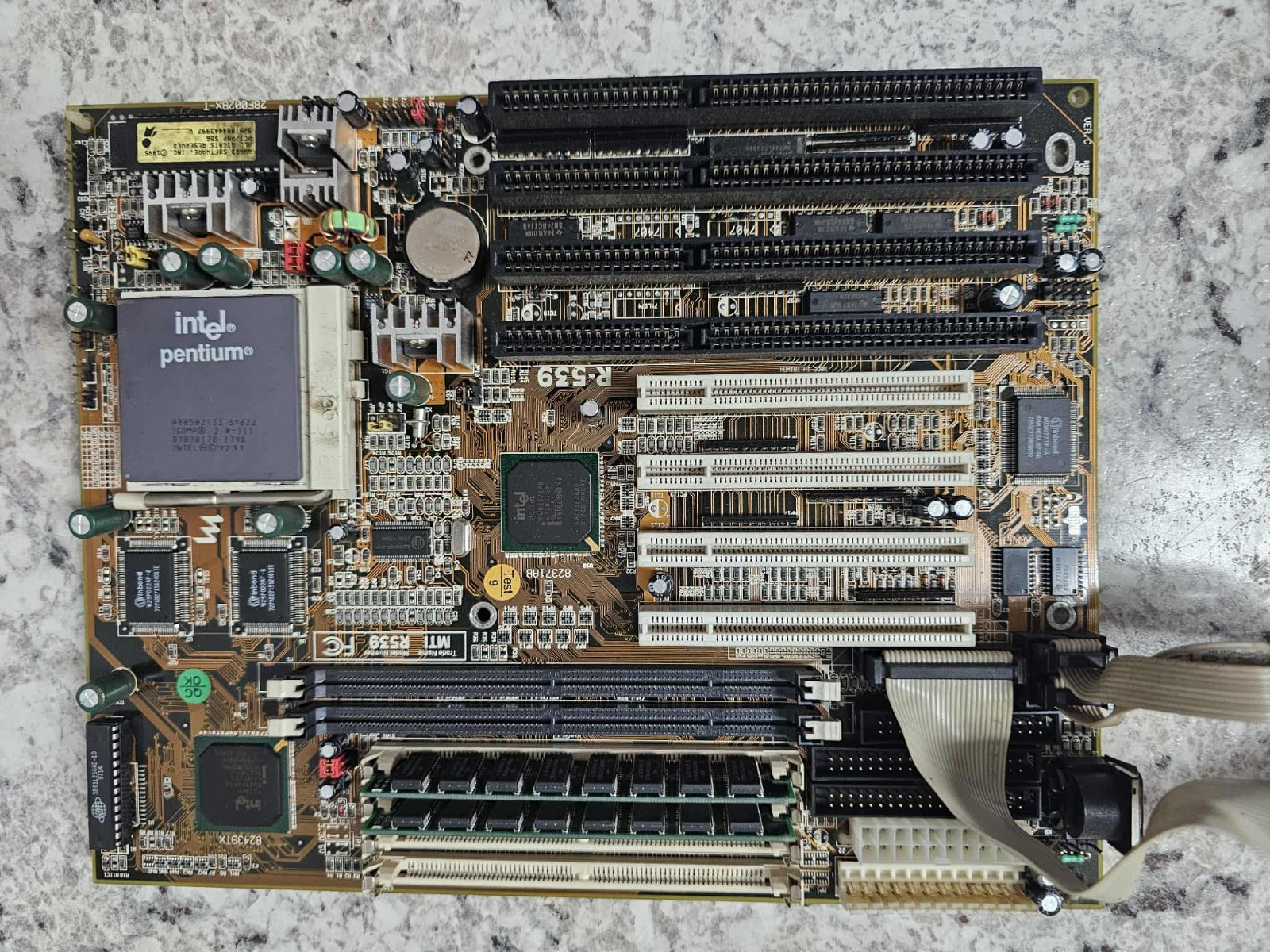 Vintage Retro Gaming M-Tech MTI Rise R539 Motherboard Socket 7 PCI ISA CPU MEM