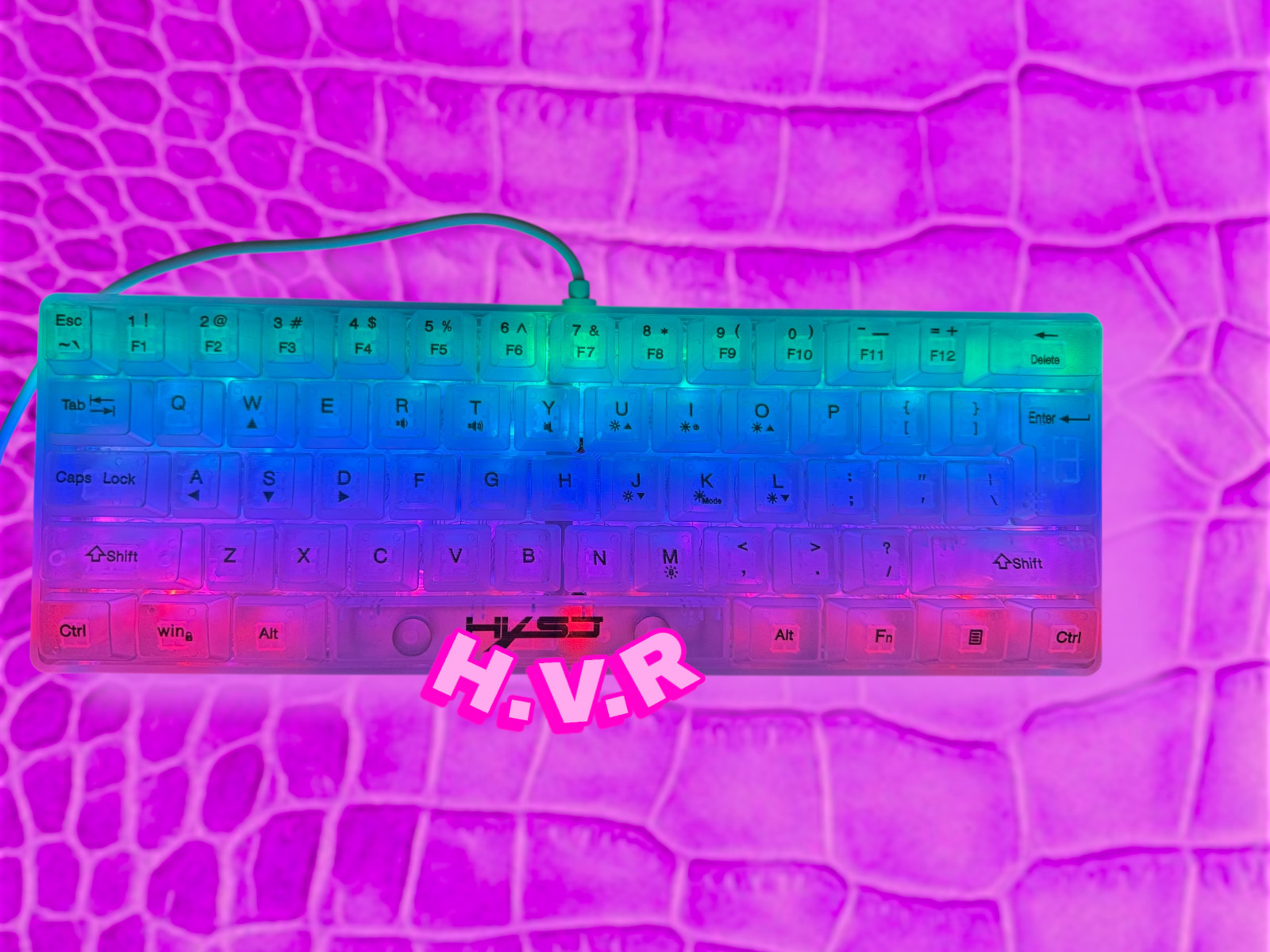 V700 RGB 61 Key Streamer Wired Gaming Keyboard-RGB Transparent...