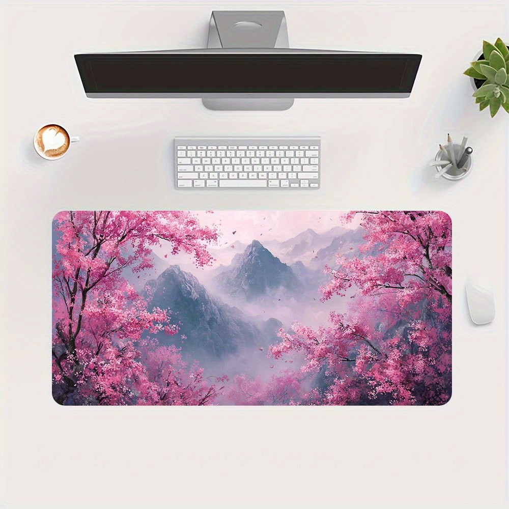 1pc Large Blossom Mouse Pad & Desk Mat Compatible for PC/Laptop Non-Slip Base ♮