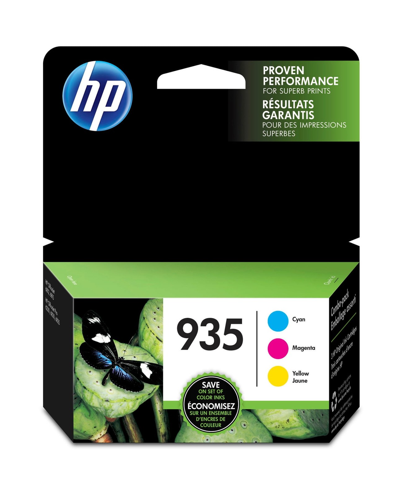 HP 935 Original Ink Cartridges 3-Pack Cyan Magenta Yellow for HP OfficeJet Pro