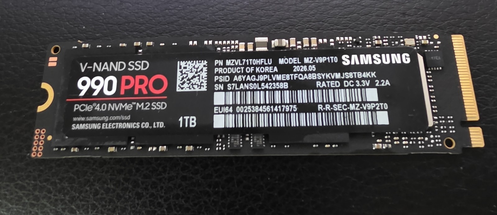 Samsung 990 Pro SSD M2 NVMe PCIe 4.0 1TB - Black