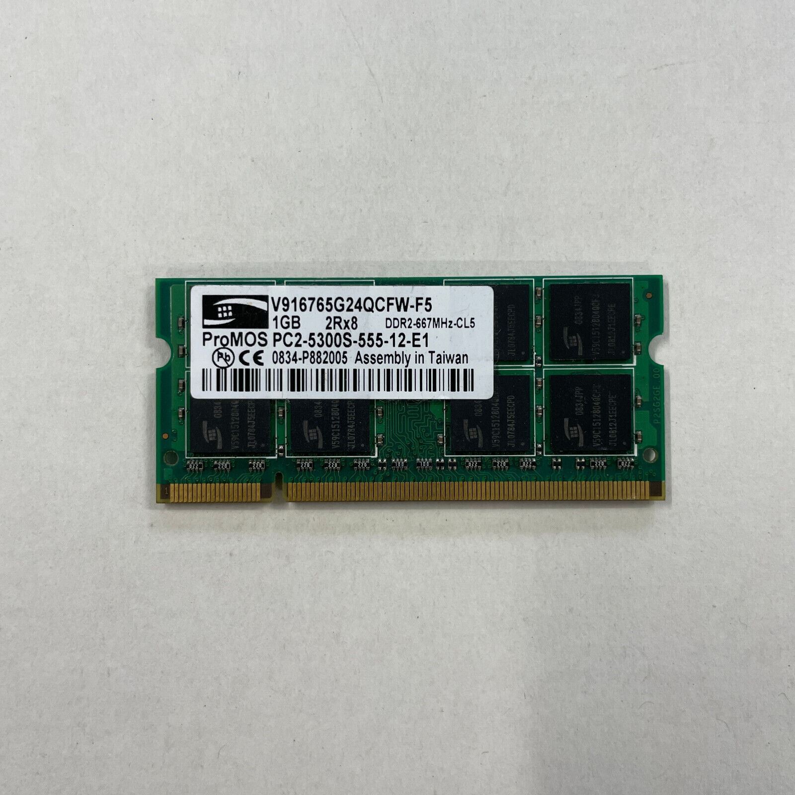 ProMOS 1GB DDR2 RAM PC2-5300 667Mhz SODIMM non-ECC Memory V916765G24QCFW-F5