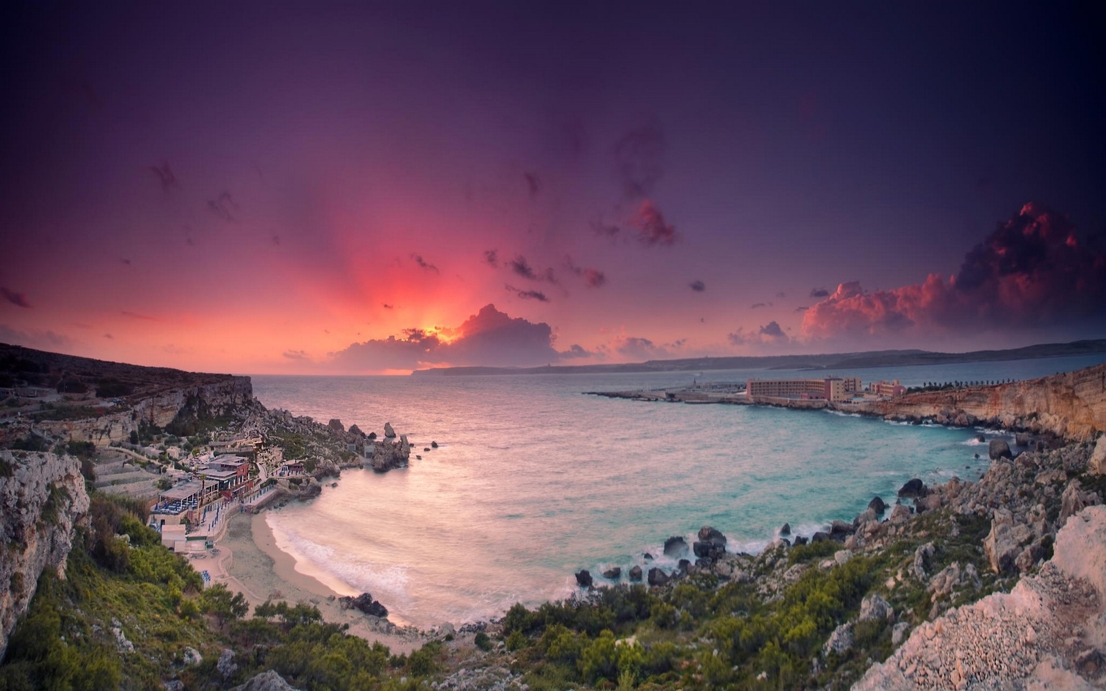Landscape nature beach sea vacation sunset cliff malta Custom Gaming Mat Desk