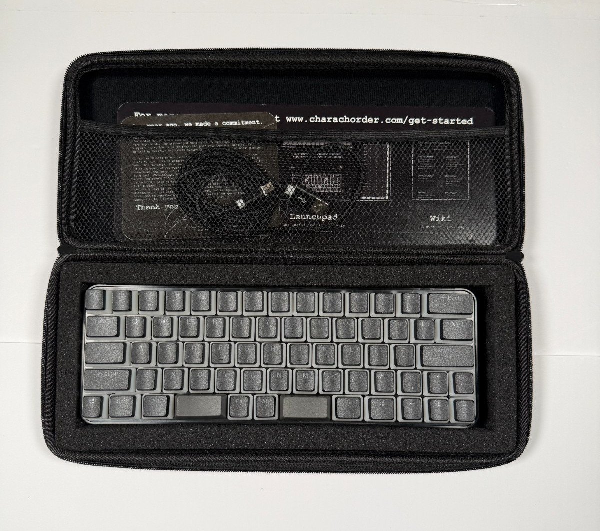 CharaChorder Keyboard Black w Carrying Case USB to USB-C Cable Tech Computer